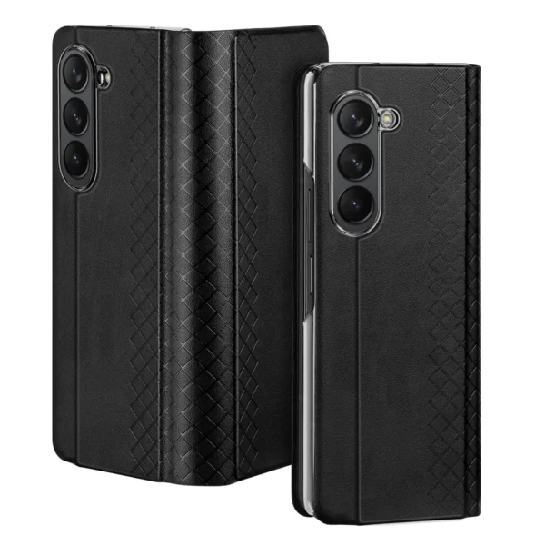 Leather Flip and Wallet Case for Samsung Galaxy Z Fold5 5G Dux Ducis Bril - Blackeng
