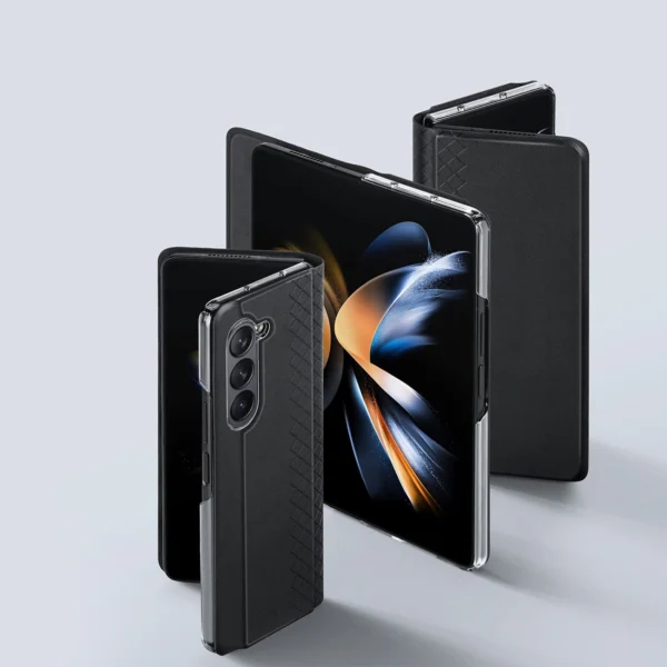 Leather Flip and Wallet Case for Samsung Galaxy Z Fold5 5G Dux Ducis Bril - Blackeng