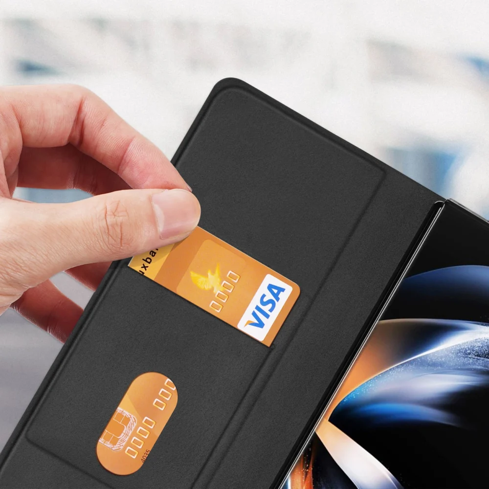 Leather Flip and Wallet Case for Samsung Galaxy Z Fold5 5G Dux Ducis Bril - Blackeng