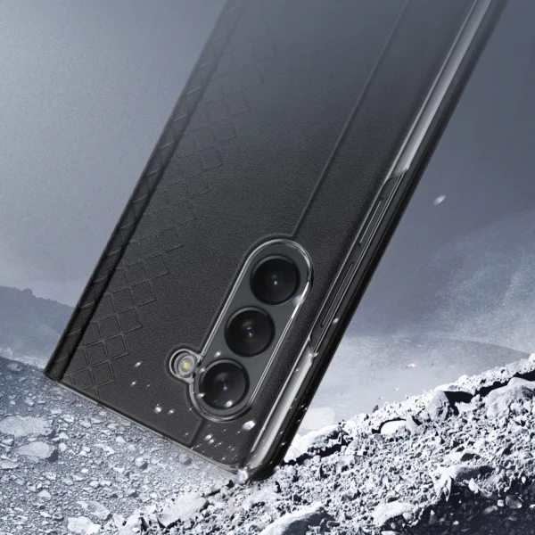 Leather Flip and Wallet Case for Samsung Galaxy Z Fold5 5G Dux Ducis Bril - Blackeng