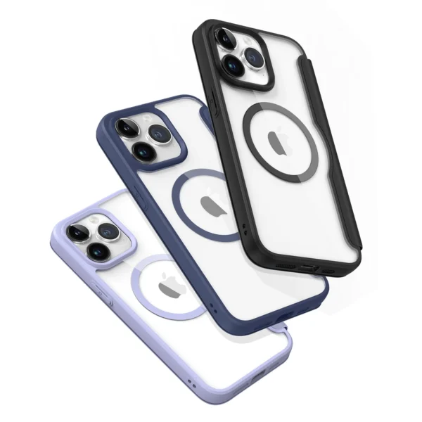 iPhone 15 Pro Max Magnetic MagSafe Flip Case Dux Ducis Skin X Pro - Purpleeng