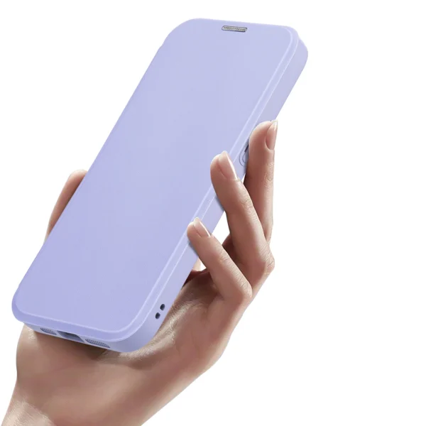 iPhone 15 Pro Max Magnetic MagSafe Flip Case Dux Ducis Skin X Pro - Purpleeng