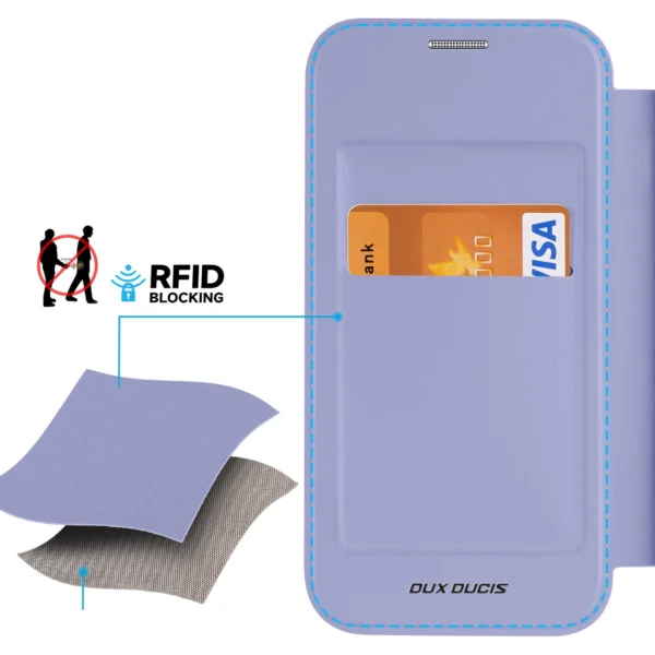 iPhone 15 Pro Magnetic MagSafe Flip Case Dux Ducis Skin X Pro - Purpleeng