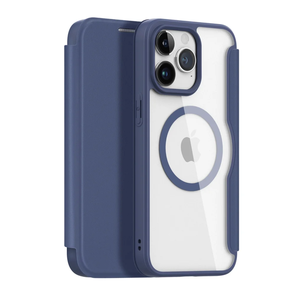iPhone 15 Pro Magnetic MagSafe Flip Case Dux Ducis Skin X Pro - Blueeng