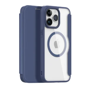 iPhone 15 Pro Magnetic MagSafe Flip Case Dux Ducis Skin X Pro - Blueeng