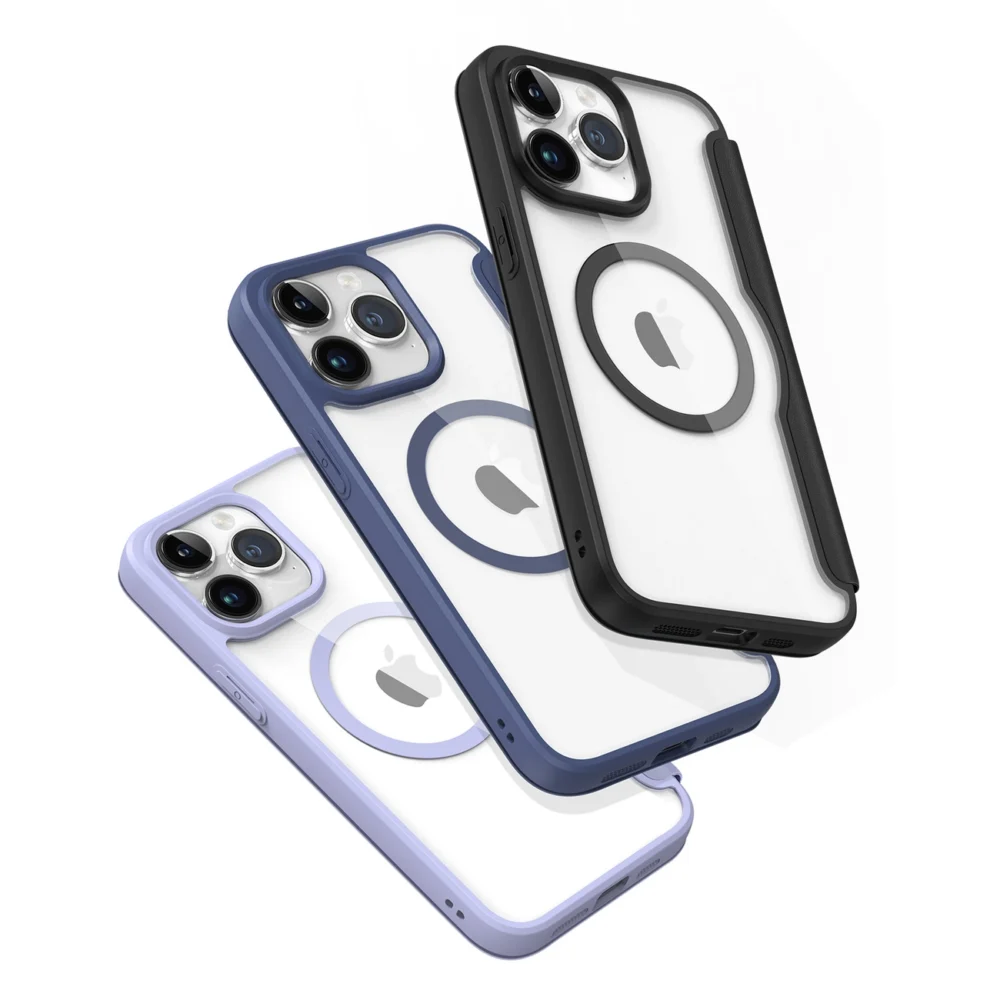 iPhone 15 Pro Magnetic MagSafe Flip Case Dux Ducis Skin X Pro - Blueeng