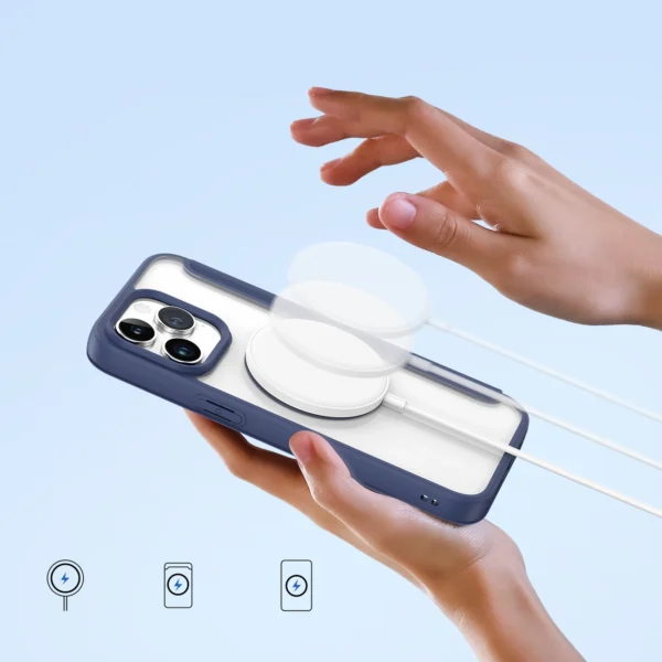 iPhone 15 Pro Magnetic MagSafe Flip Case Dux Ducis Skin X Pro - Blueeng