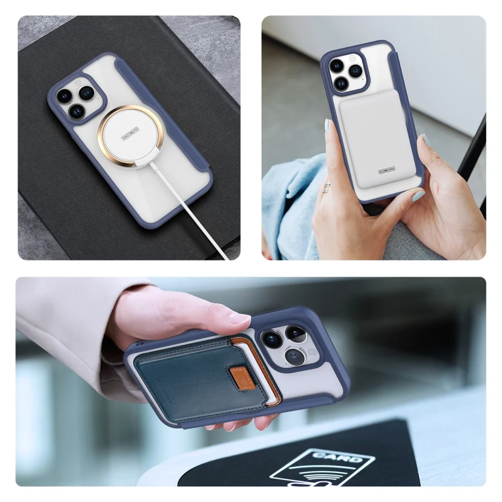 iPhone 15 Pro Magnetic MagSafe Flip Case Dux Ducis Skin X Pro - Blueeng