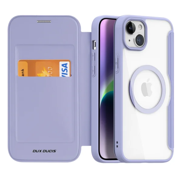Dux Ducis Skin X Pro Magnetic Flip MagSafe Case iPhone 15 Plus - Purpleeng