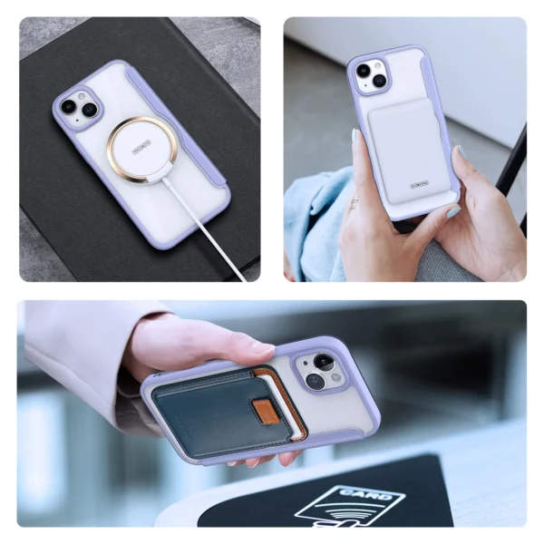 Dux Ducis Skin X Pro Magnetic Flip MagSafe Case iPhone 15 Plus - Purpleeng