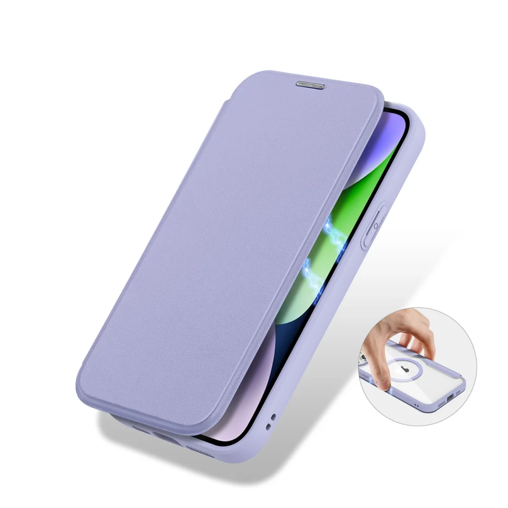 Dux Ducis Skin X Pro Magnetic Flip MagSafe Case iPhone 15 Plus - Purpleeng