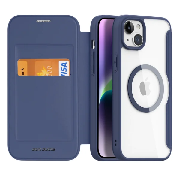 Dux Ducis Skin X Pro Magnetic Flip MagSafe Case iPhone 15 Plus - Blueeng