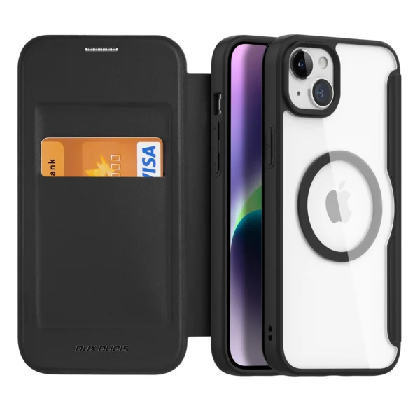 Dux Ducis Skin X Pro Magnetic Flip MagSafe Case iPhone 15 - Blackeng