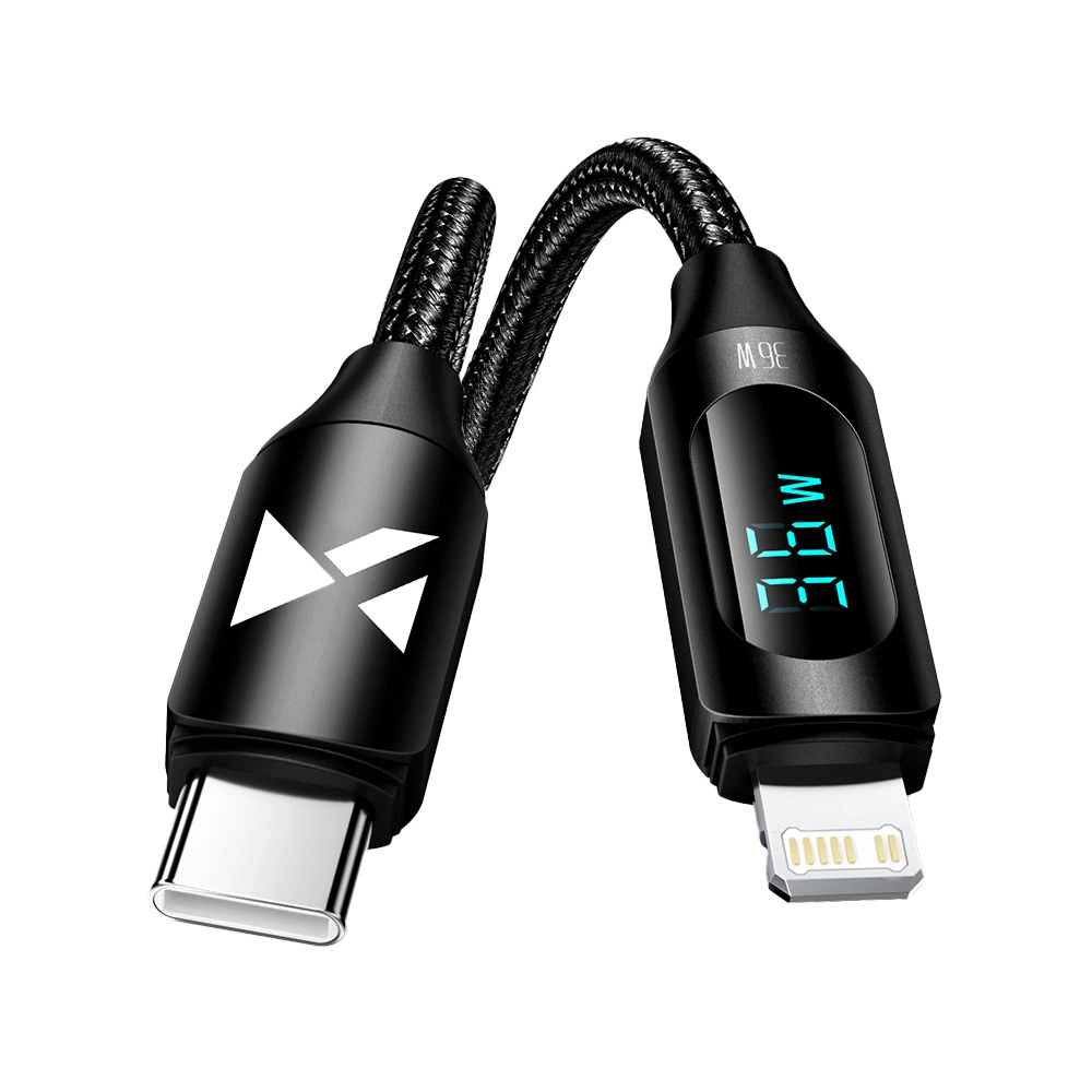 Wozinsky WUCLC2 Lightning - USB-C 36W 480Mb/s cable 2m with display - blackeng