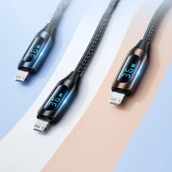 Wozinsky WUCLC2 Lightning - USB-C 36W 480Mb/s cable 2m with display - blackeng