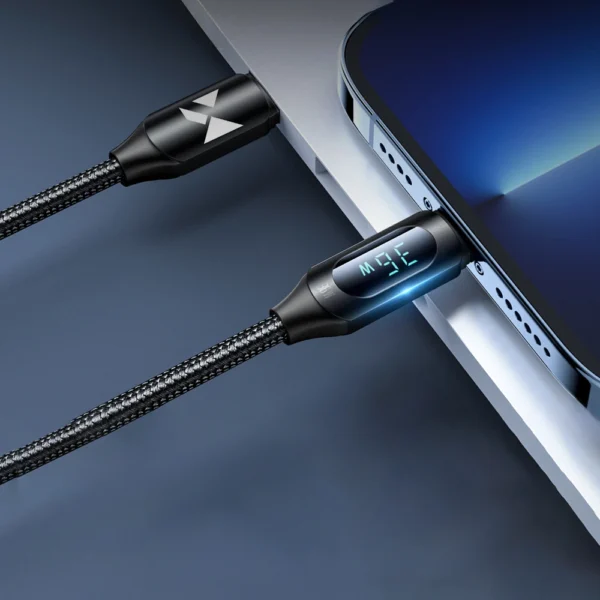 Wozinsky WUCLC2 Lightning - USB-C 36W 480Mb/s cable 2m with display - blackeng