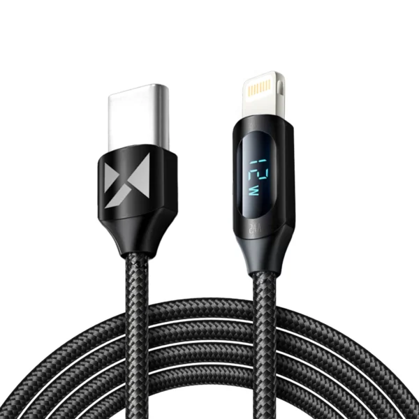 Wozinsky WUCLC2 Lightning - USB-C 36W 480Mb/s cable 2m with display - blackeng
