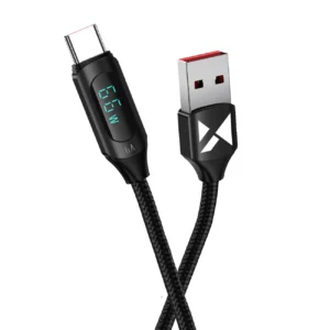 Wozinsky WUACC2 USB A - USB C Cable with Display 66W 6A 2m - Blackeng