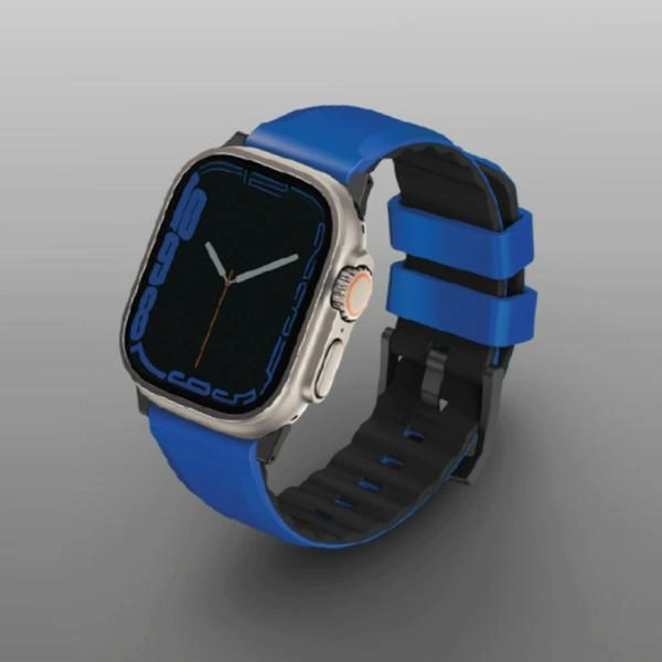 Uniq Linus Airosoft Silicone Strap for Apple Watch 1/2/3/4/5/6/7/8/SE/SE2/Ultra 42/44/45/49mm - Blueeng