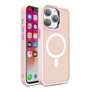 Armored Magnetic iPhone 14 Pro Max MagSafe Color Matte Case - pinkeng