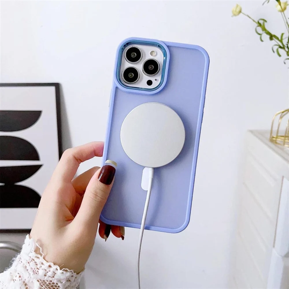 Magnetic case with MagSafe Color Matte Case for iPhone 14 Plus - burgundyeng