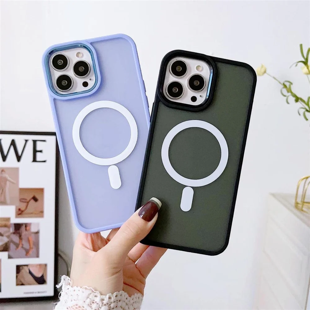 Magnetic case with MagSafe Color Matte Case for iPhone 14 Plus - burgundyeng