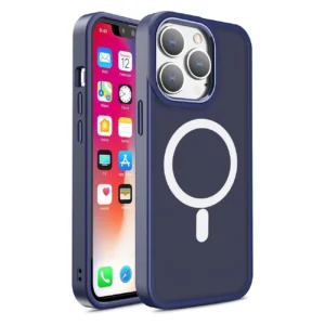 Armored magnetic iPhone 14 Plus MagSafe Color Matte Case - blueeng