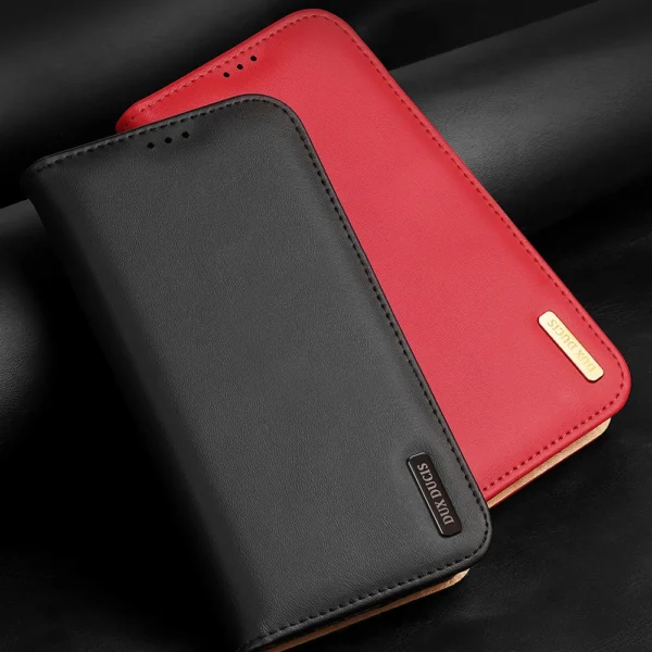Dux Ducis Hivo iPhone 15 Plus wallet case with RFID blocking - browneng