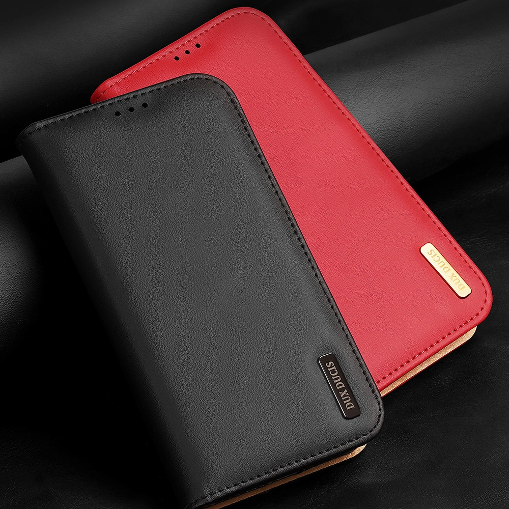 Dux Ducis Hivo iPhone 15 Plus wallet case with RFID blocking - browneng