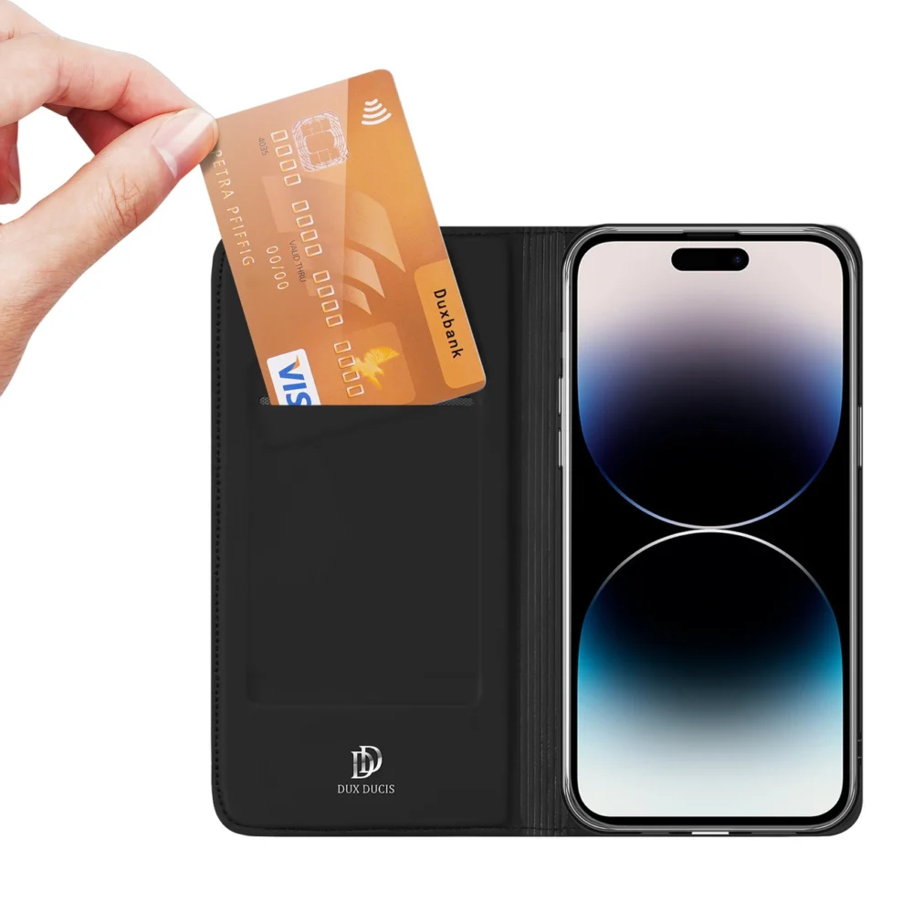 Dux Ducis Skin Pro Wallet Case for iPhone 15 Pro - Blackeng