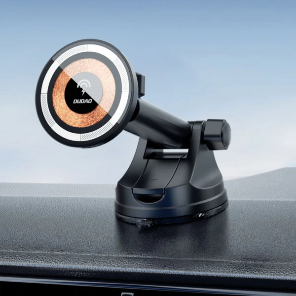 Magnetic holder with MagSafe inductive charger for cockpit/air vent 15W Dudao F12MAX+ - blackeng