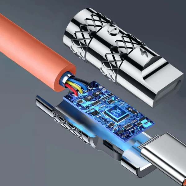 Dudao L24CL USB-C - Lightning angled cable with 180° rotation 30W 1m - orangeeng