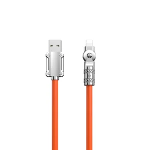 Dudao L24AL USB-A - Lightning angled cable with 180° rotation 30W 1m - orangeeng