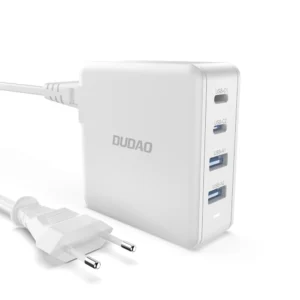 GaN 100W fast wall charger 2 x USB-C / 2 x USB Dudao A100EU - whiteeng