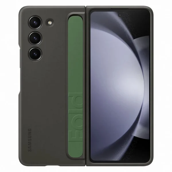 Silicone case for Samsung Galaxy Z Fold 5 with stand and strap - blackeng