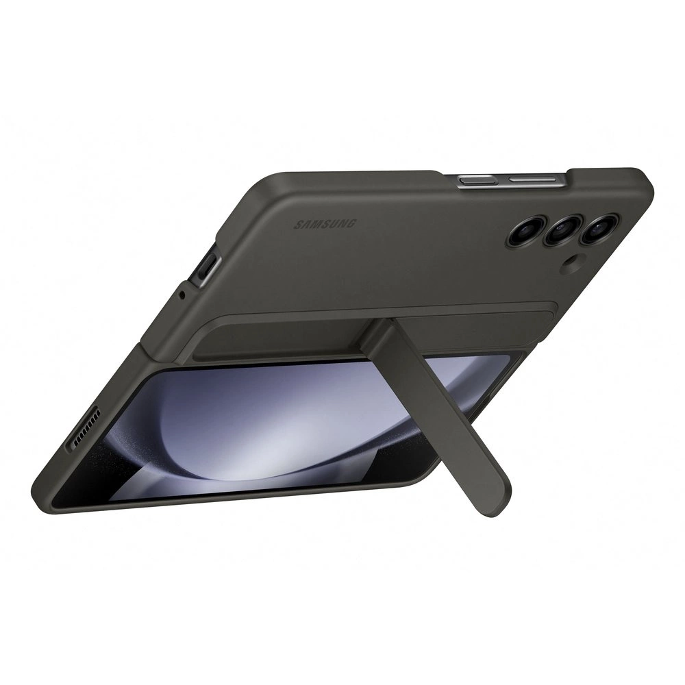 Silicone case for Samsung Galaxy Z Fold 5 with stand and strap - blackeng