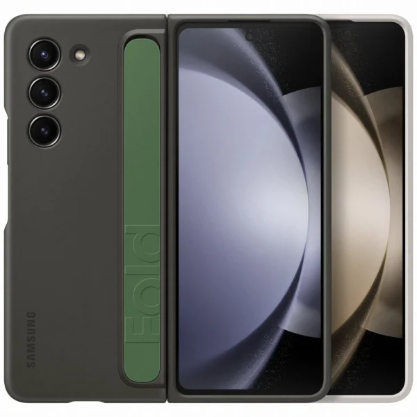 Silicone case for Samsung Galaxy Z Fold 5 with stand and strap - blackeng