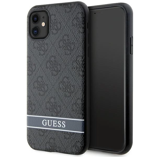 Guess GUHCN61P4SNK iPhone 11 / Xr grey/grey hardcase 4G Stripeeng