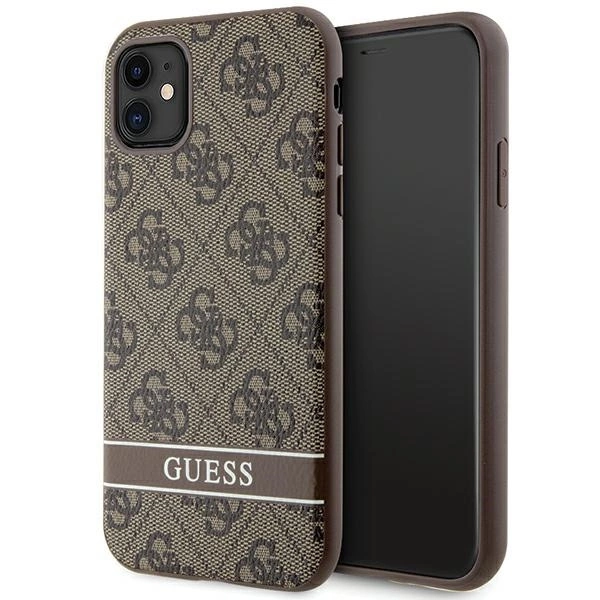 Guess GUHCN61P4SNW iPhone 11 / Xr brown/brown hardcase 4G Stripeeng