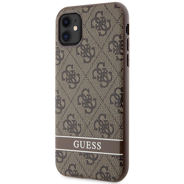 Guess GUHCN61P4SNW iPhone 11 / Xr brown/brown hardcase 4G Stripeeng