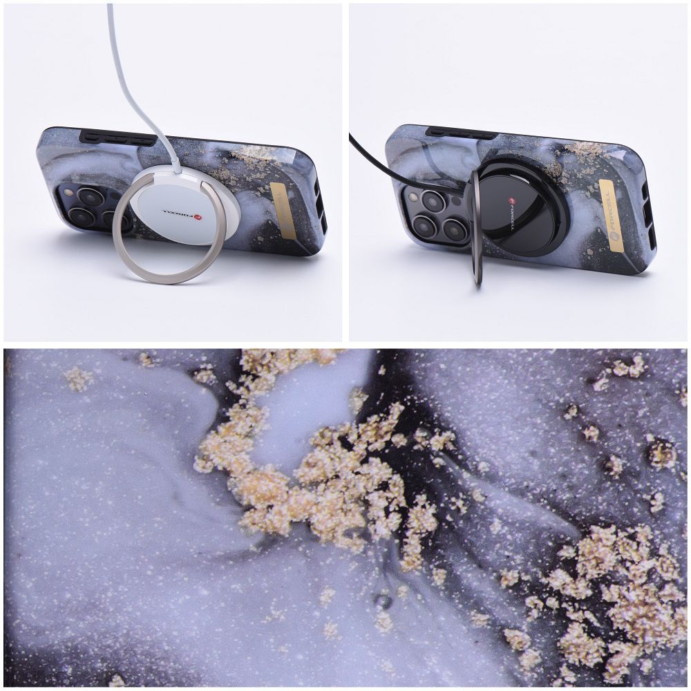 FORCELL F-PROTECT Mirage case compatible with MagSafe for IPHONE 15 PRO marble mist