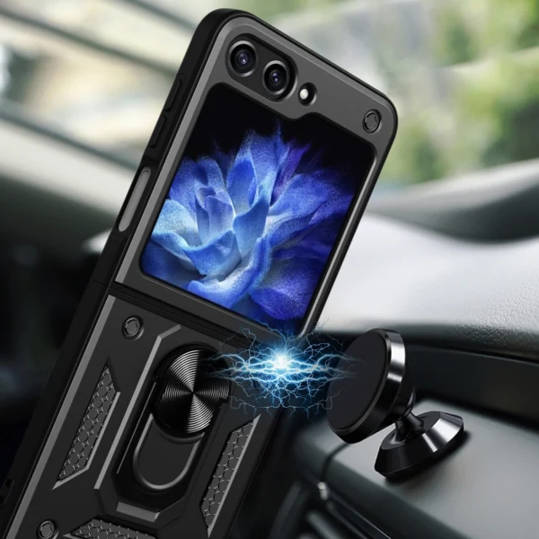 Hybrid Armor Camshield Case for Z Flip 5 5G with Camera Protector - Blackeng