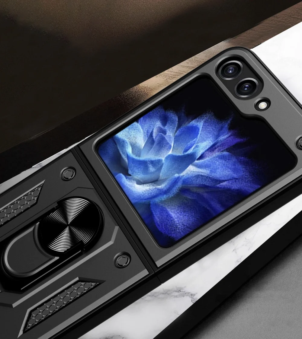 Hybrid Armor Camshield Case for Z Flip 5 5G with Camera Protector - Blackeng