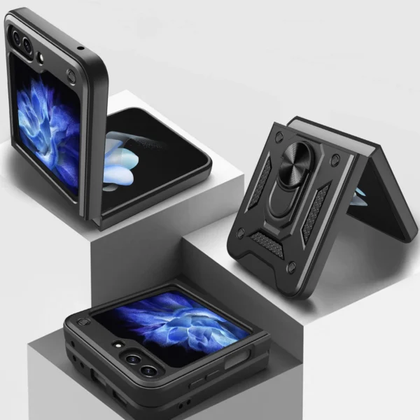 Hybrid Armor Camshield Case for Z Flip 5 5G with Camera Protector - Blackeng