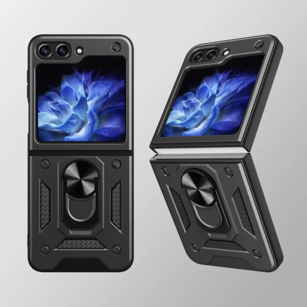 Hybrid Armor Camshield Case for Z Flip 5 5G with Camera Protector - Blackeng