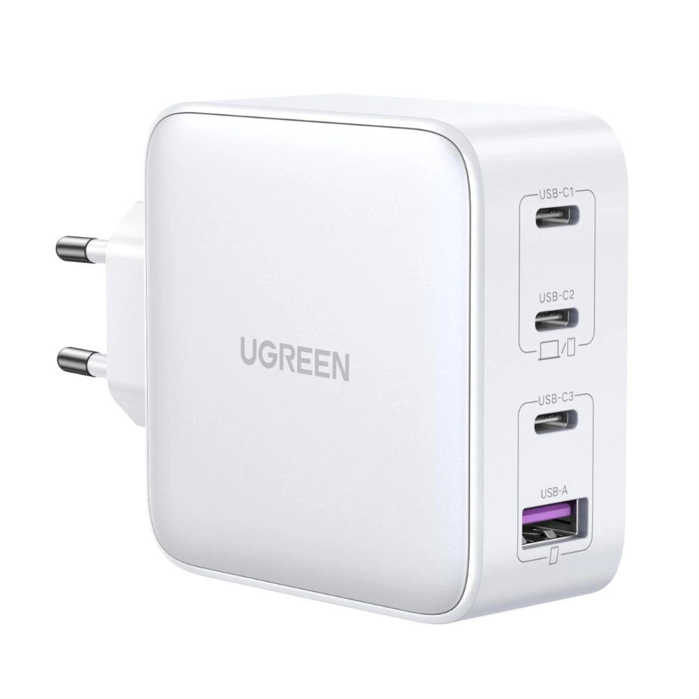 GaN Fast Charger 3xUSB C / USB 100W PPS Ugreen CD226 - Whiteeng