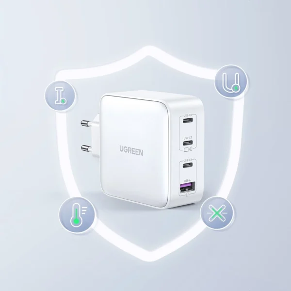 GaN Fast Charger 3xUSB C / USB 100W PPS Ugreen CD226 - Whiteeng