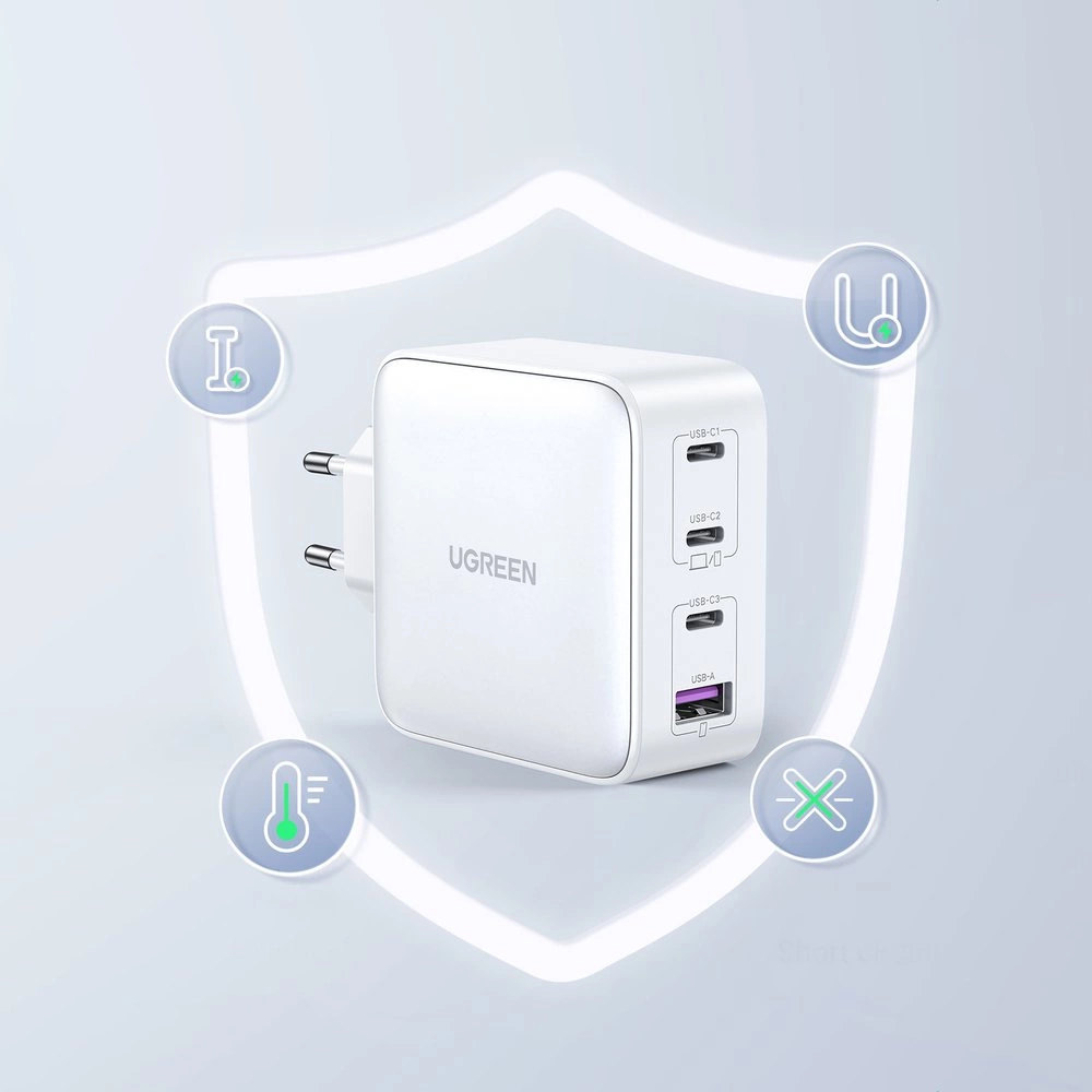 GaN Fast Charger 3xUSB C / USB 100W PPS Ugreen CD226 - Whiteeng