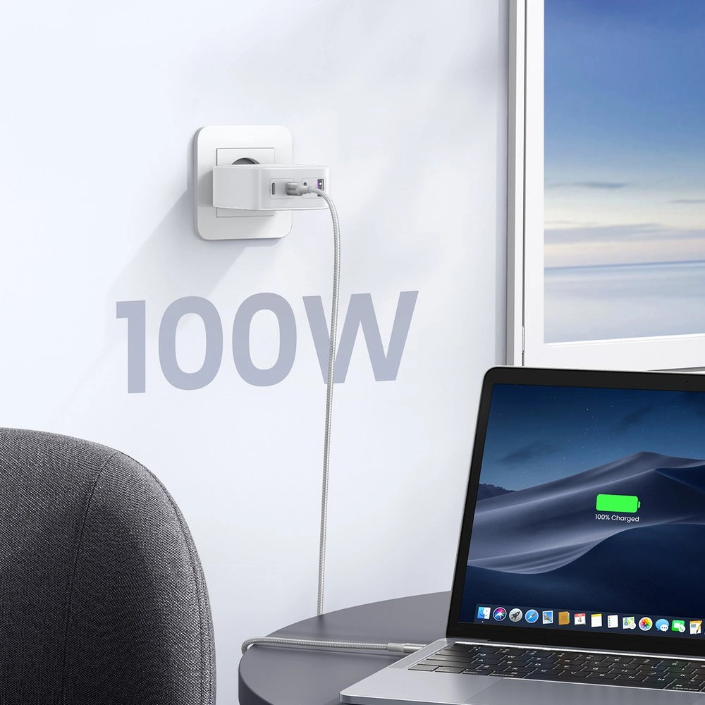 GaN Fast Charger 3xUSB C / USB 100W PPS Ugreen CD226 - Whiteeng