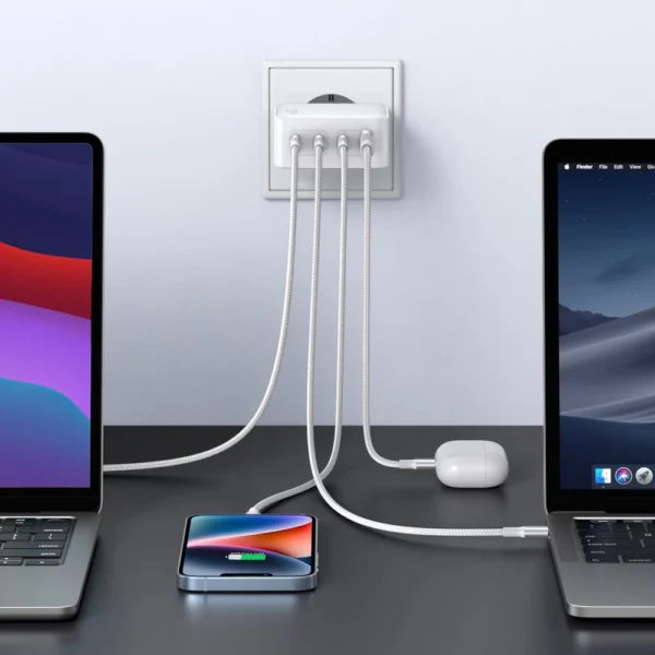GaN Fast Charger 3xUSB C / USB 100W PPS Ugreen CD226 - Whiteeng